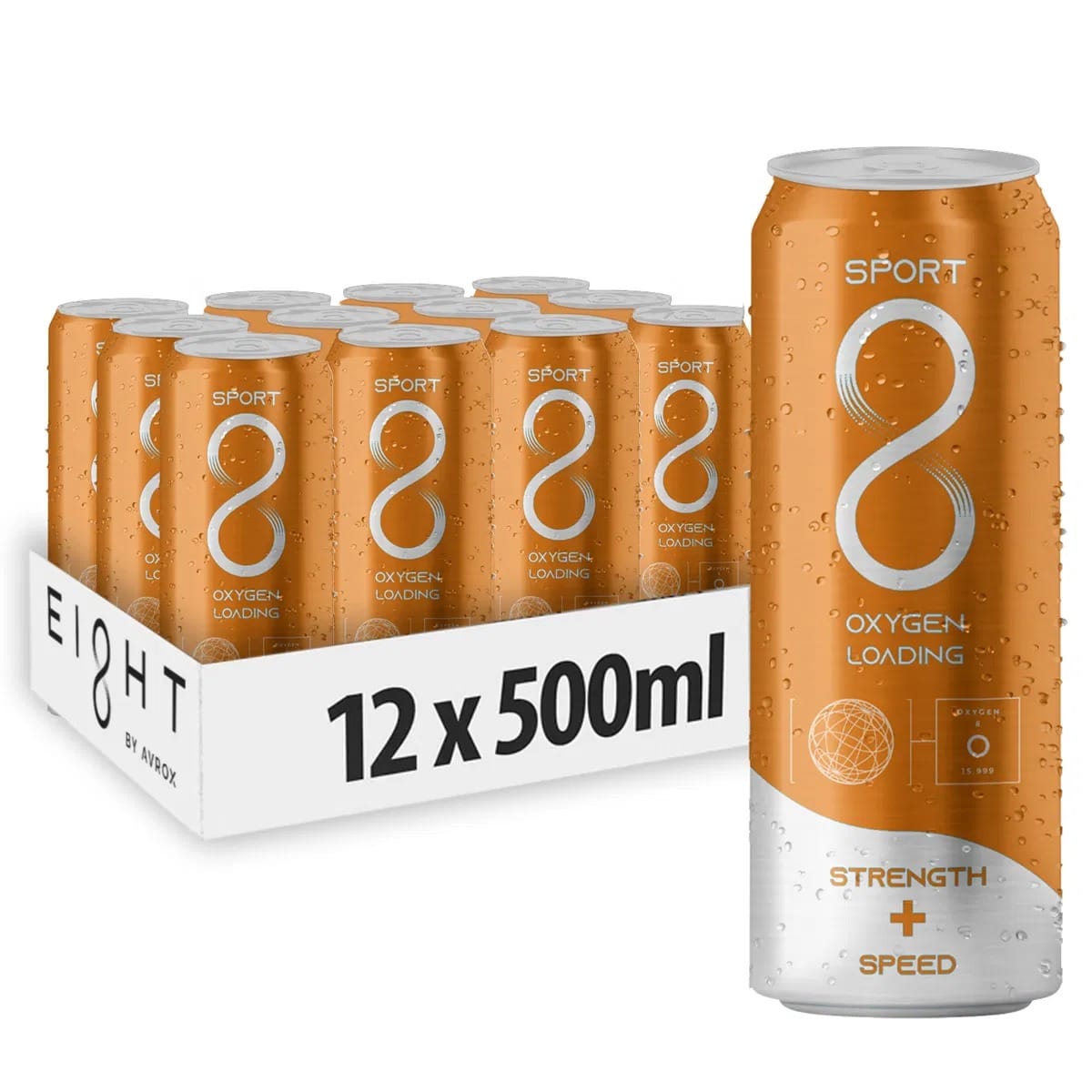 EI8HT Oxygen Drink Orange RTD Can - Case and Can